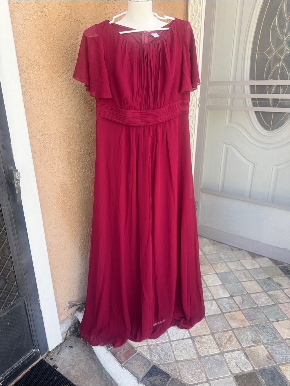 Everlane Wine Red Maxi Chiffon Dress